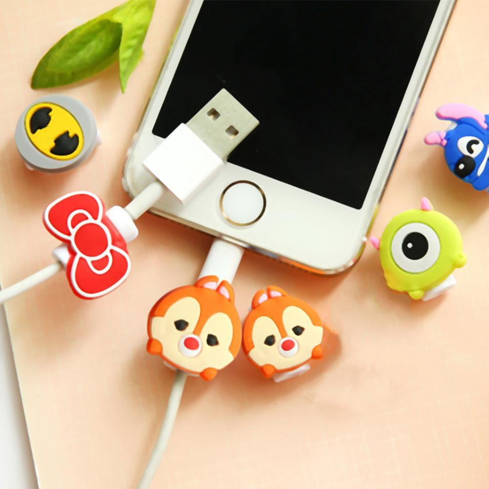 MOJITO Cartoon Cable Protector Data Line Protective Cover Charging Cable Winder