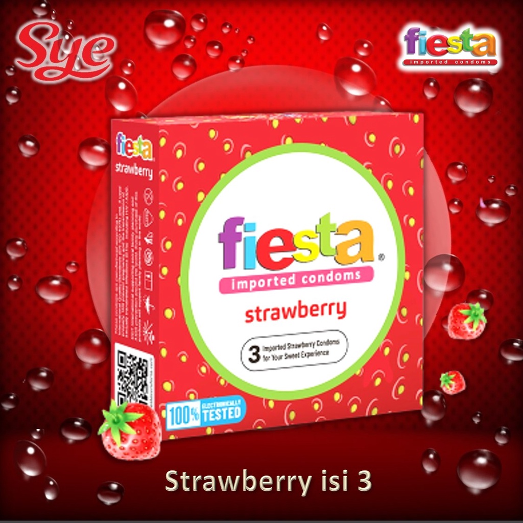 BPOM KONDOM FIESTA ISI 3 RASA BUAH / STRAWBERRY , GRAPE , BUBBLE GUM CONDOM FIESTA / SYE