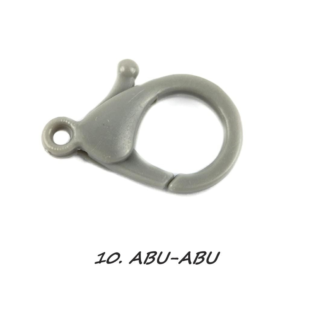 Kaitan Kokot Udang Plastik Claps Plastik Uk 35mm Warna/i Doff Harga/Pc-10. ABU-ABU
