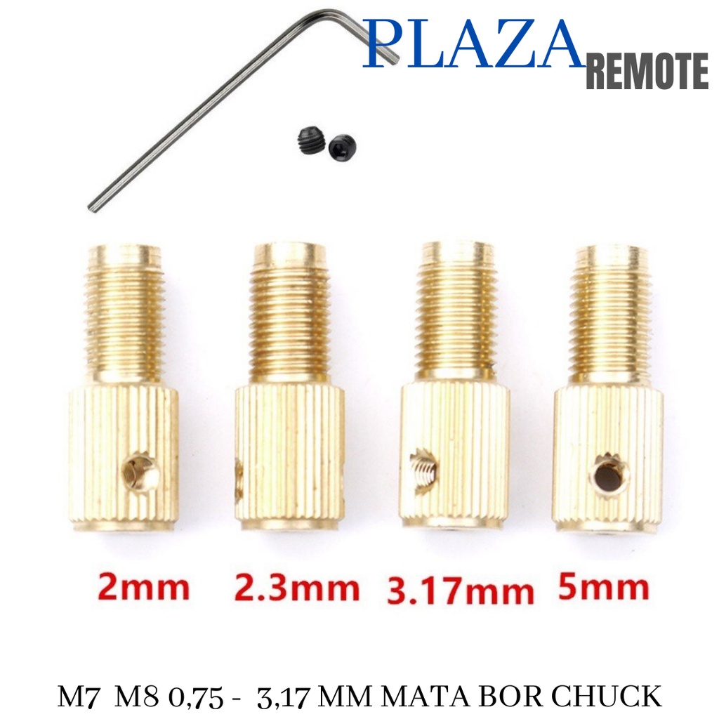 M7 M8 0.75 CHUCK DRAT TEMBAGA ADAPTER KEPALA BOR MINI DREMER TUNER