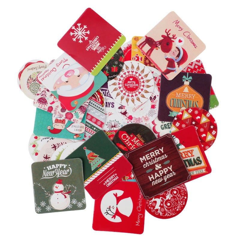 38pcs Stiker Label Segel Amplop Desain Merry Christmas Untuk Dekorasi