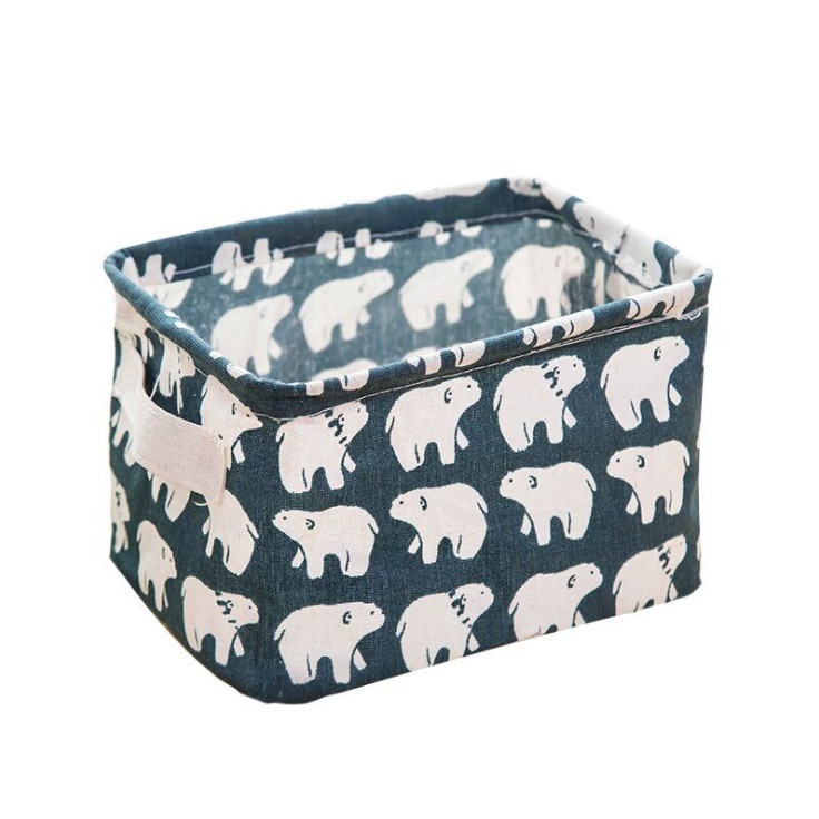 Keranjang Kain Kreatif Box Storage Box Bag Organizer Bermotif Pohon Natal Ikan Beruang Landak