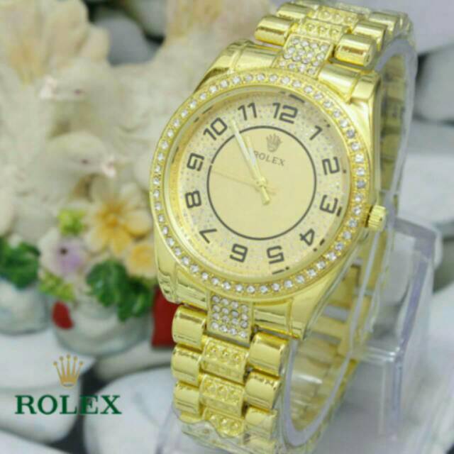 Rolex watch, jam tangan wanita, full diamond, edisi jam tangan mewah, kw super