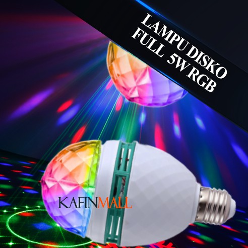 RGB 5W 5LED LAMPU DISCO LED FITTING E27 TUMBLR MINI OTOMATIS DISCO WARNA WARNI / LAMPU SUNSET / LAMPU BOHLAM WARANA HIAS