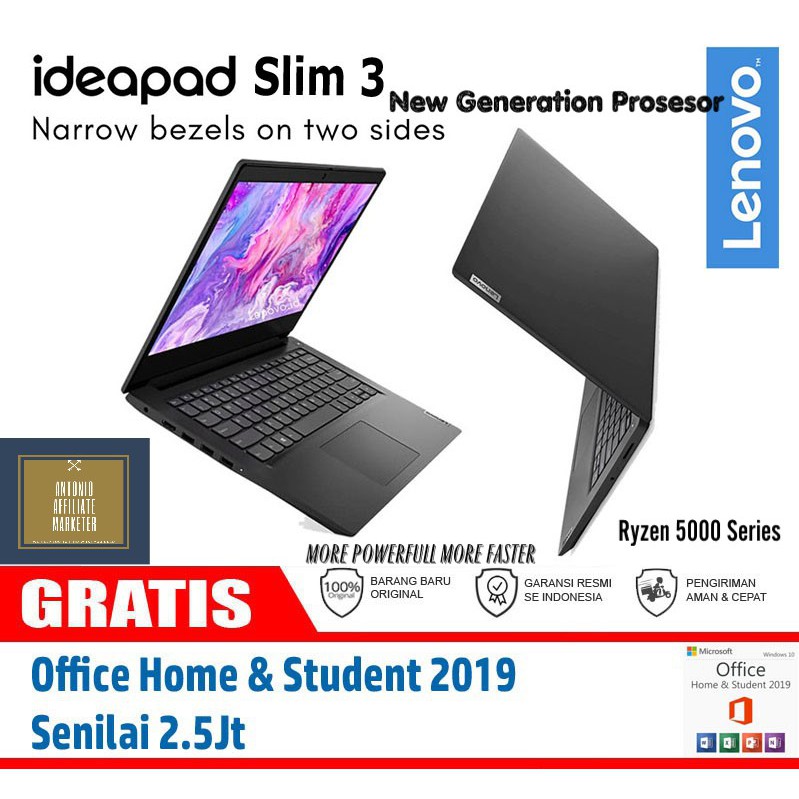 Lenovo Ideapad Slim 3 Ryzen 5 5500U 8GB RAM 512GB SSD FHD IPS
