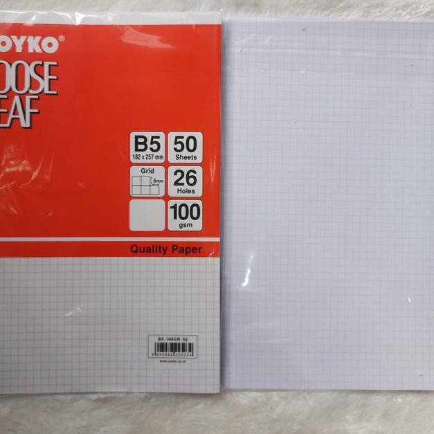 

Best Seller>>>>162WH KERTAS BINDER HVS-GRID B5/26 HOLES LOOSE LEAF ISI 50 LEMBAR