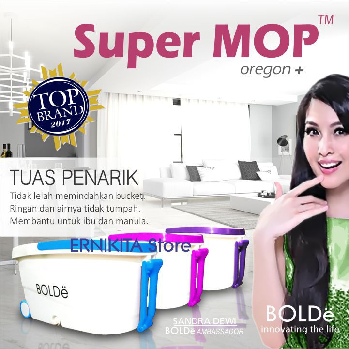 BOLDe SUPERMOP OREGON PLUS UTILITAS KOMPLIT - Stainless Penarik Botol Pewangi Roda