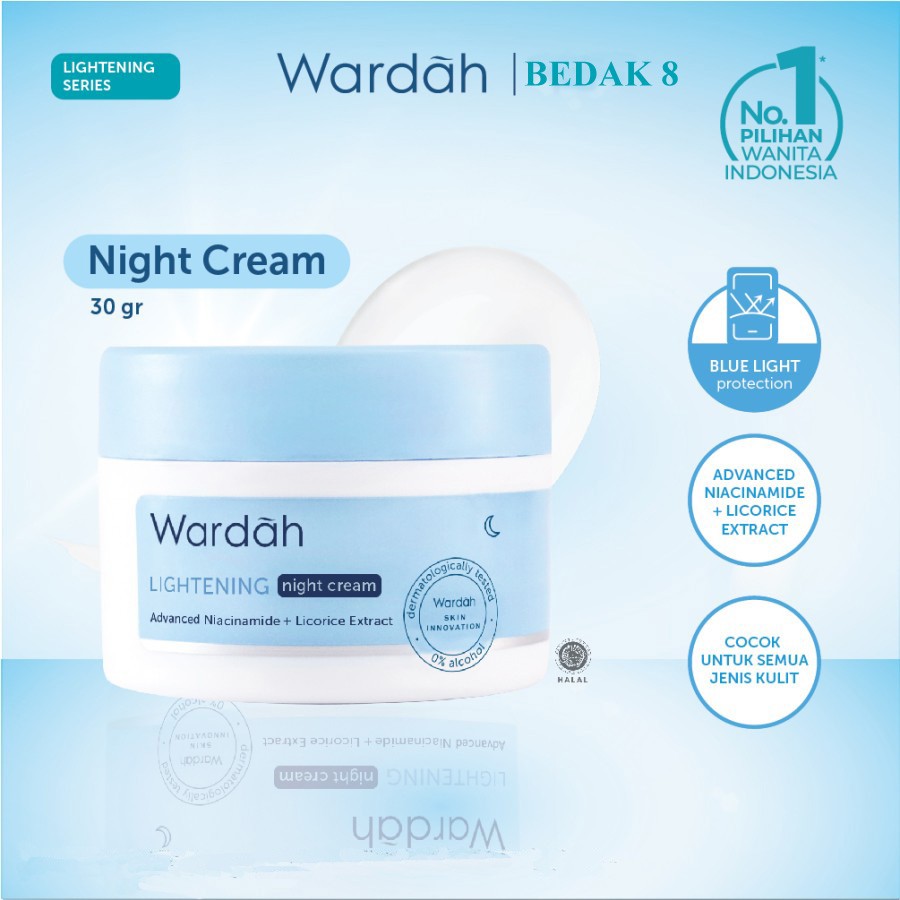 Wardah Lightening Night Cream Advanced Niacinamide 30 gr