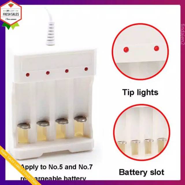 (NCS) COD Cas Baterai DC5V 1A 1.2V 3 atau 4 Slot AA / AAA Rechargeable Battery Charger Adapter