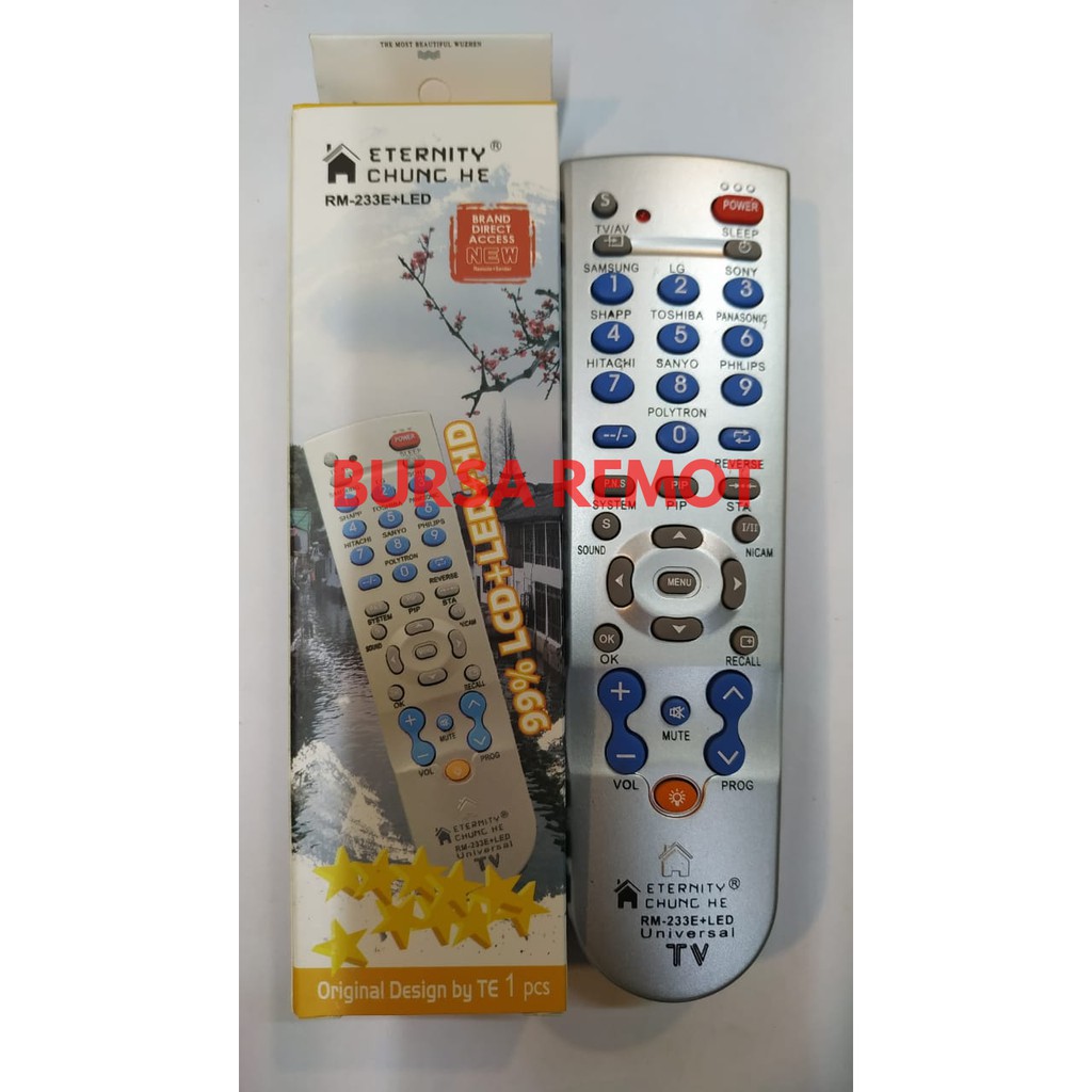 Remot / REMOTE TV MULTI TABUNG LCD LED CHUNG HE RM 233E + LED / ECER DAN GROSIR