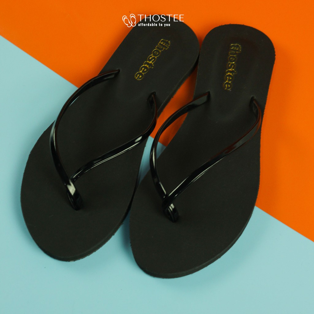 Sandal Jepit Karet Wanita Thostee Rubby sandalku.-Hitam