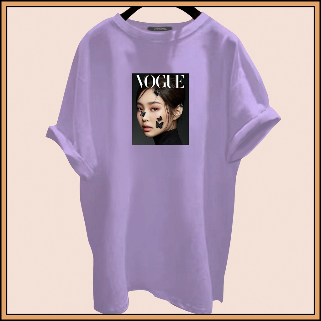 CALVIERO SHOP - BAJU KAOS ATASAN WANITA PRINT VOGUEE JENI LOGO GALAXY PRINT