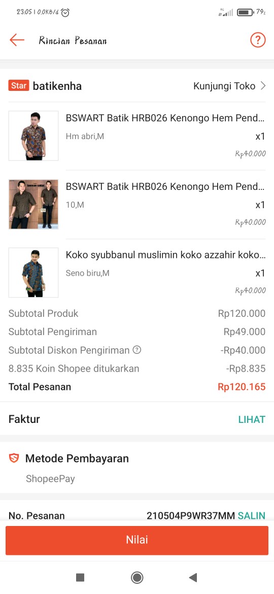 Bswart Batik Hrb026 Kenongo Hem Pendek Padi Pekalongan M L Xl Batik Pria Murah Modern Grosir