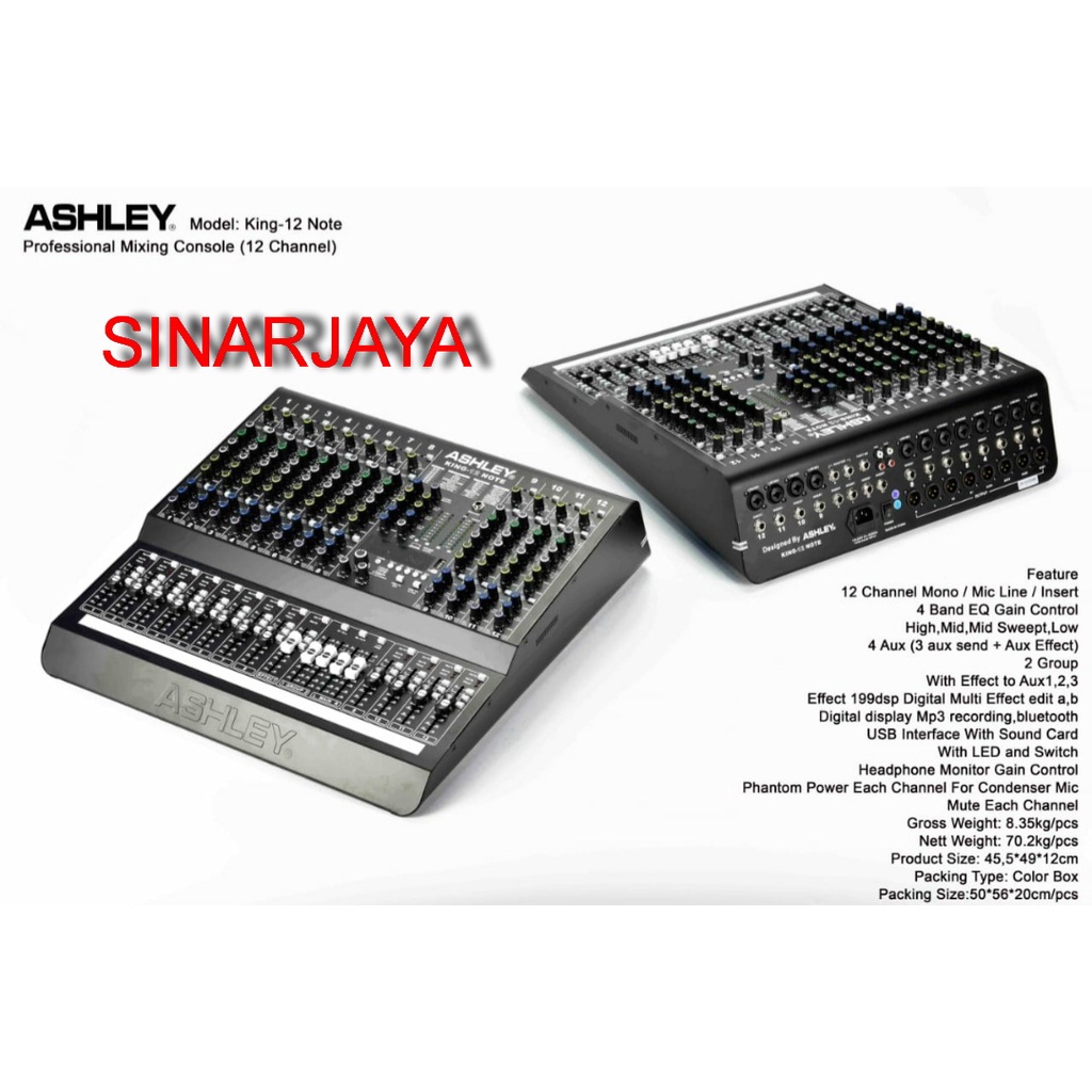 Mixer Audio Ashley King 12 Note Original King12 Note 12 Channel NEW