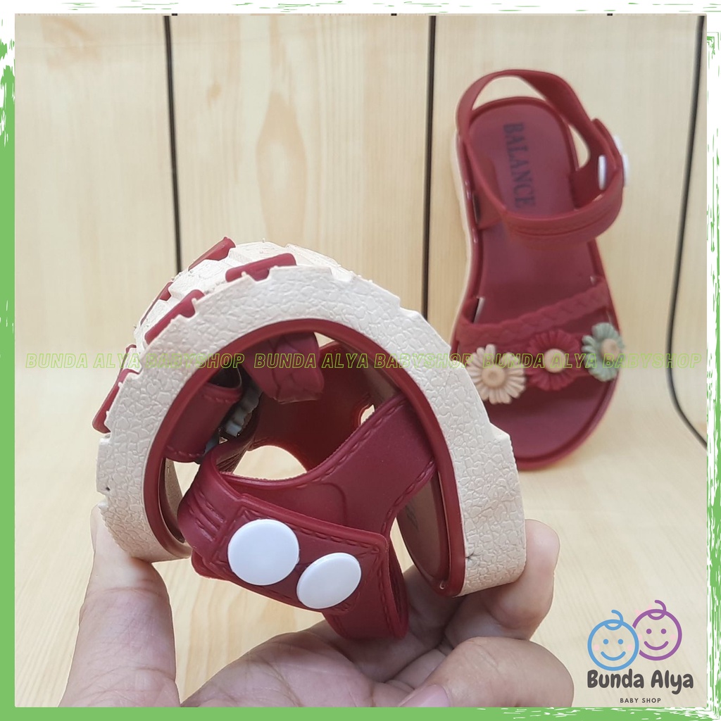 Sendal Anak Perempuan IMPORT Usia 3 Sampai 7 Tahun MARUN Model Tali Sepatu Sandal Anak Cewek Motif Bunga Lucu Kekinian Anti Slip Size 24 Sampai 35