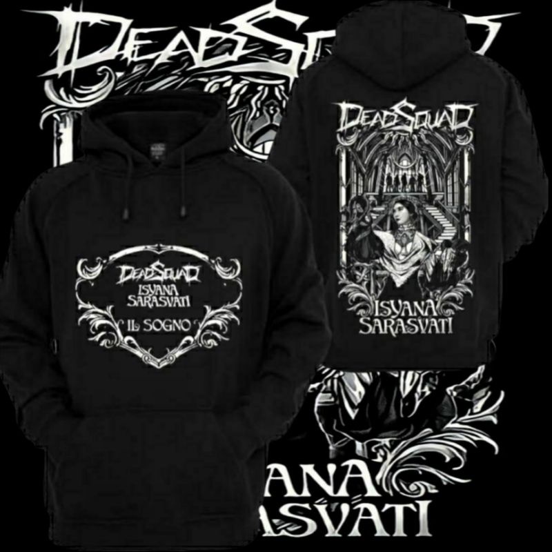 Jaket Hoodie DEADSQUAD X ISYANA SARASVATI IL SOGNO/CURSE OF THE BLACK PLAGUE/PARANOID SKIZOID/PASUKA