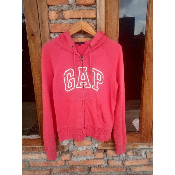 ZIPPER HOODIE GAP PINK CERAH GEMOY SECOND MURAH
