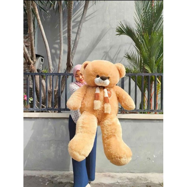 boneka teddy bear love syal premium SNI