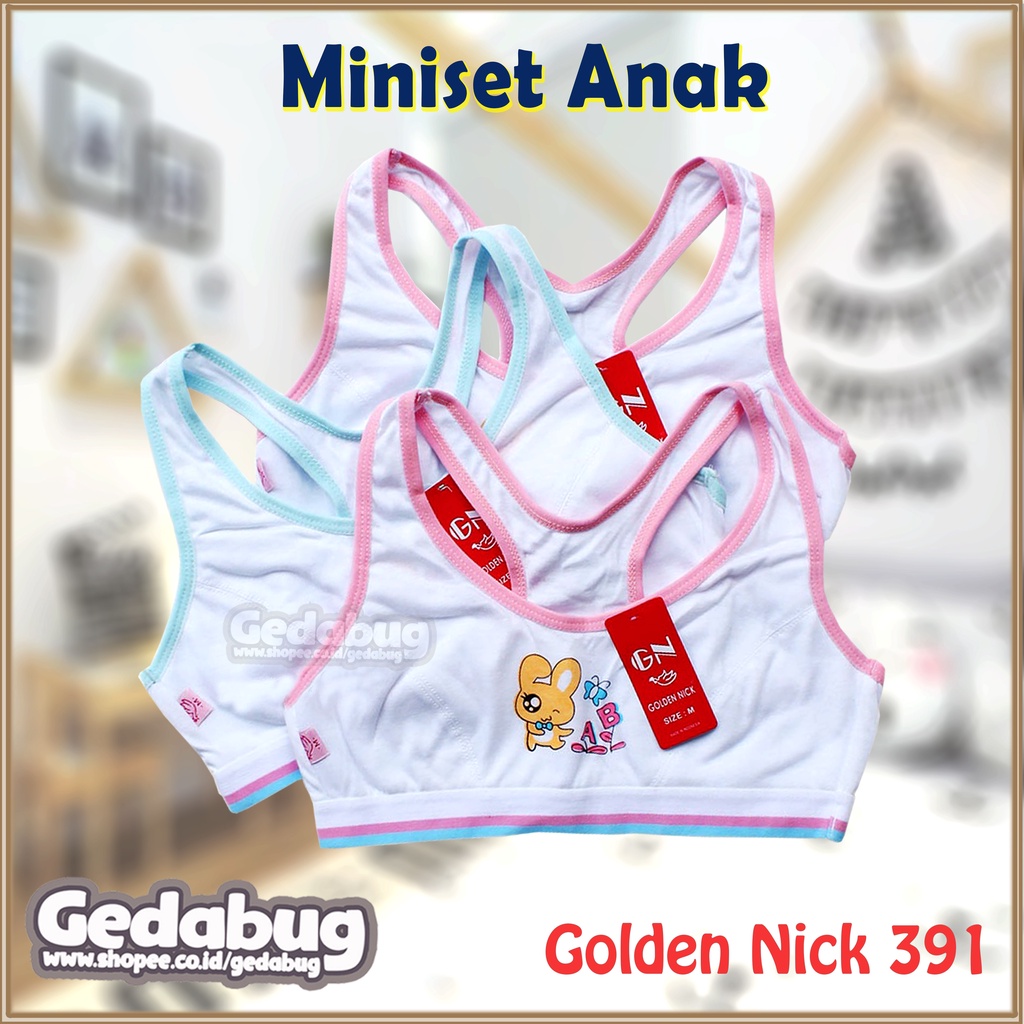 3 pcs Miniset Golden Nick 391 | Miniset Anak Remaja Tali Lebar Motif Print | Gedabug