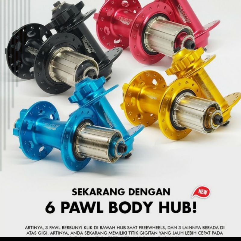 RAZE PRO Hub Freehub 32 Hole Disc Brake QR 6 Pawl