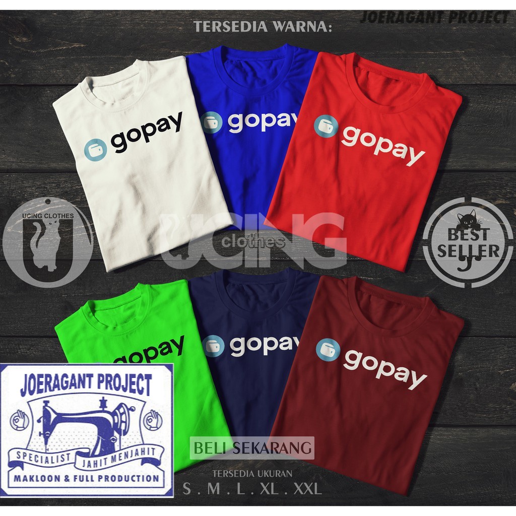 Kaos Baju gopay GO PAY  Logo Baru Kaos Perusahaan Gojek JP