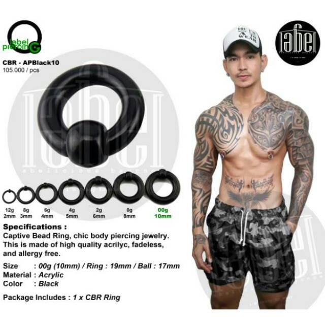 Jual Apblack Titanium Piercing Nipple Piercing Acrylic Piercing Tindik Puting Body