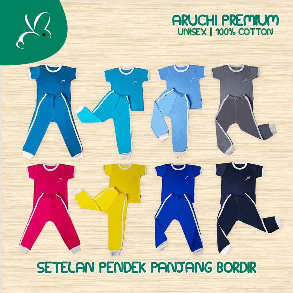ARUCHI PREMIUM STELAN PIYAMA BAJU PENDEK- CELANA PANJANG SIZE 1-3 THN