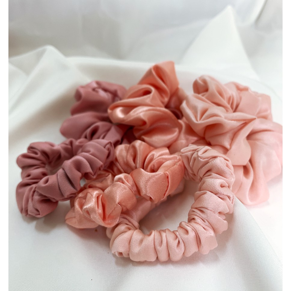 

Premium Satin Scrunchies - Pink Colours