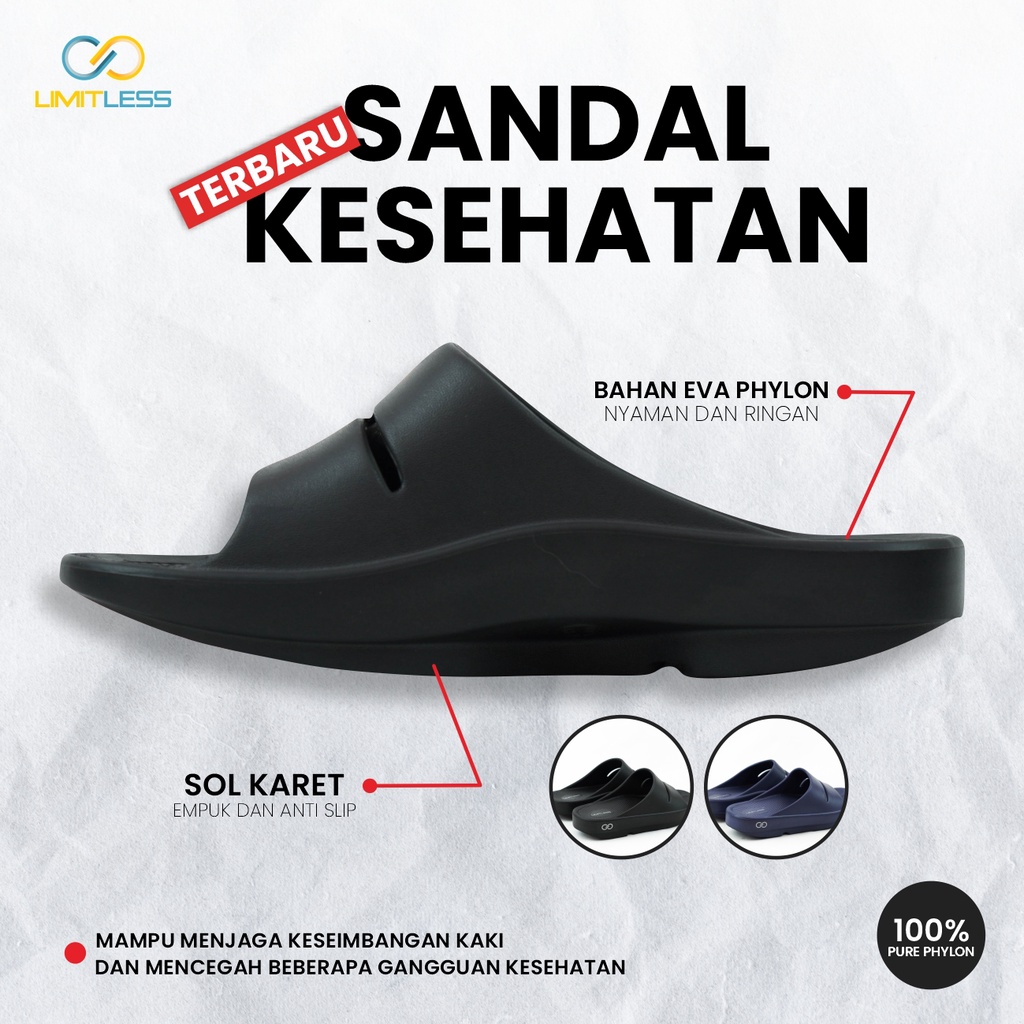 Sendal Selop Kesehatan Pria Empuk Nyaman Keren Eva Phylon Sandal Sehat Cowok Anti Slip