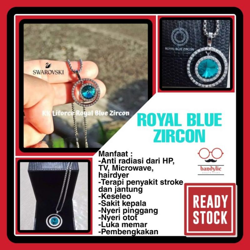 Kalung Kesehatan KK Liforce Royal Blue Zircon Anti Radiasi Original KK Indonesia From USA