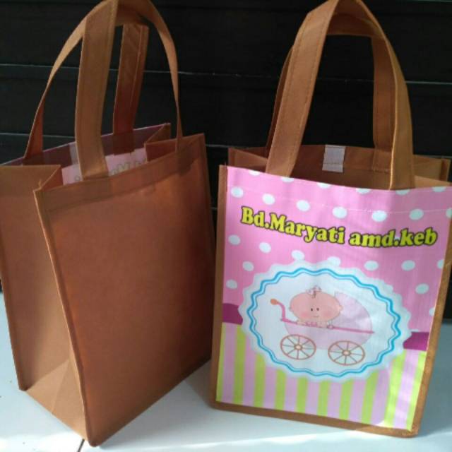 

[Dus 20 T 25] Tas souvenir Bingkisan Aqiqah||Bidan printing Free desain