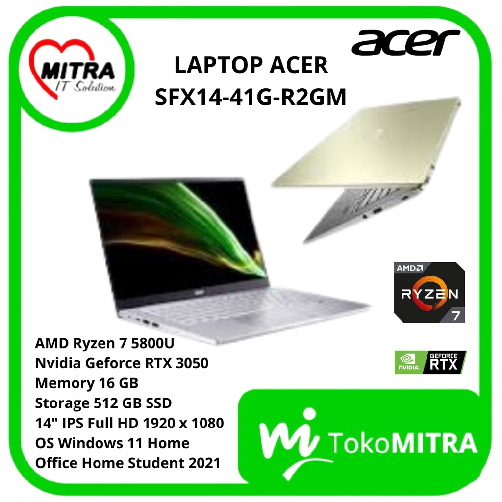 LAPTOP ACER SWIFT X SFX14-41G-R2GM RYZEN7 5800U