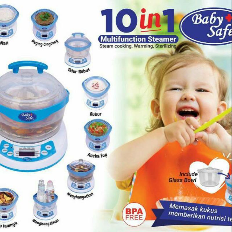 BABY SAFE - babysafe 10 in 1 multifunction steamer LB 005 / KADO / Steril Botol Pengukus Makanan Bayi 10 fungsi