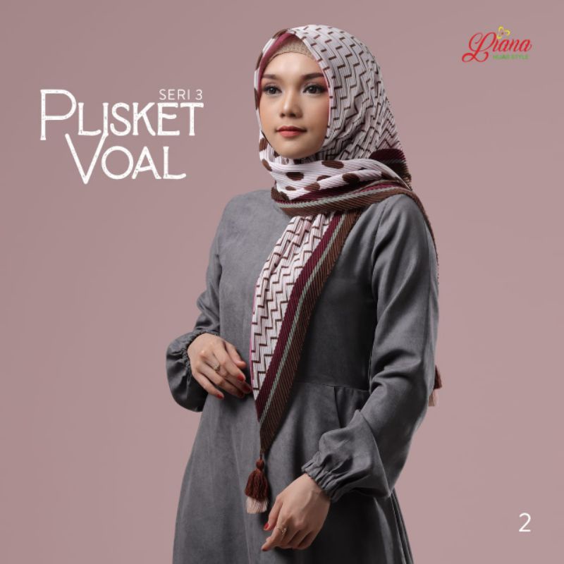 Hijab Segiempat Plisket Tassel ORI Liana Seri 3