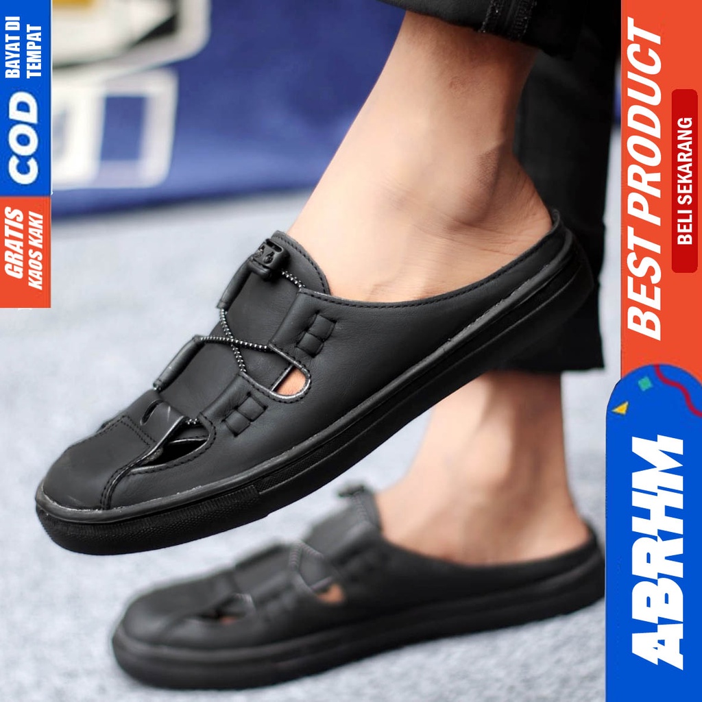 ABRHM FIXXI Sepatu Sandal Casual Sneakers Kulit Bustong Tutong Pria