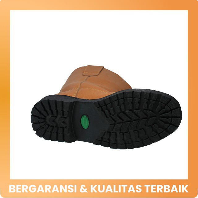 Sepatu Safety Pria Grutty HR-046 | Kulit / 38-43 / Karet Warna Tan