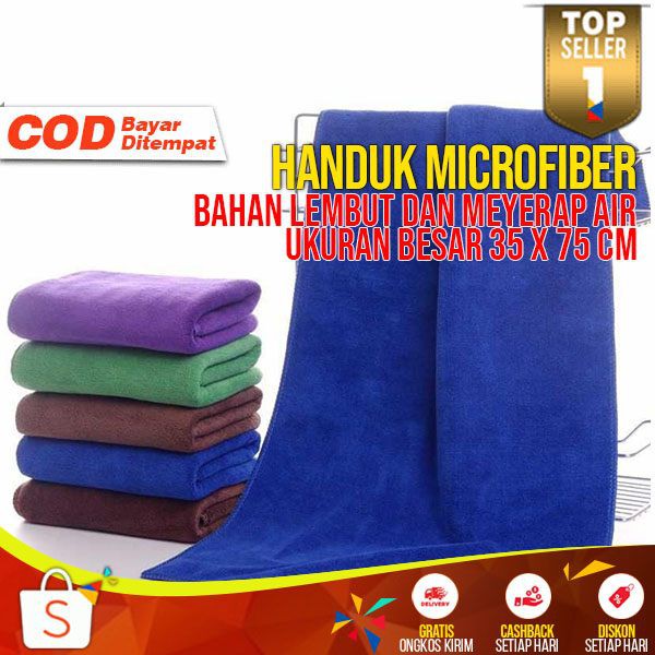 Handuk Microfiber Quickdry 35x75cm Anduk Tebal Cepat Kering Nyaman Dipakai Towel Perlengkapan Mandi