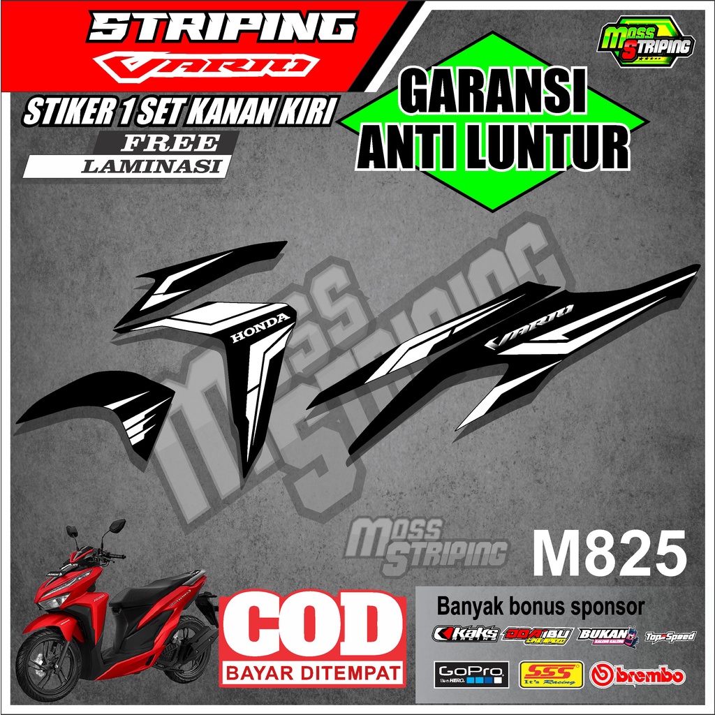 STIKER MOTOR STRIPING HONDA VARIO NEW 125 150 THN 2018-2022  KODE M825 STICKER MOTOR SETRIPING LIST 