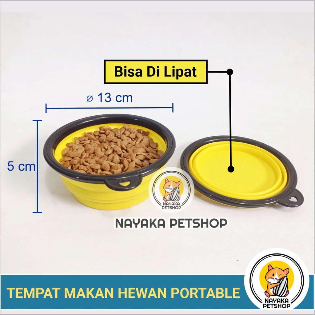 Tempat Makan Kucing Portable Mangok Lipat Anjing Pet Bowl Travel Outdoor Piring Pakan Wadah Minum Air Hewan