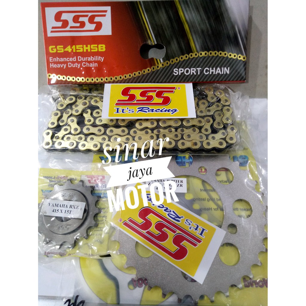 gear sss mx king 415 satu set rantai sss gold Bagus