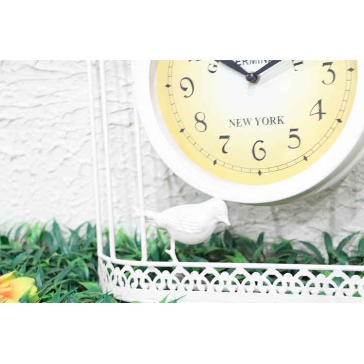 Bird Cage Wall Clock / Jam Dinding Hias Sangkar Burung Vintage Retro