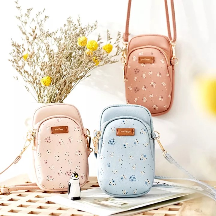 PROMO!! SUZY Tas Selempang Wanita / Tas Hp Motif Bunga Ada 3 Warna Cantik