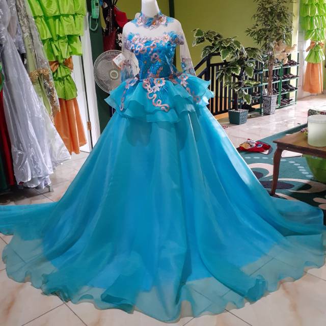 Baju pengantin gaun pengantin organza..