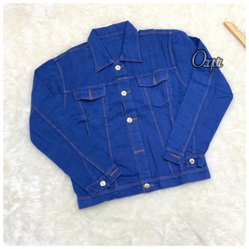 JAKET JEANS WANITA / BIONDY / CROP / OUTER-BIRU