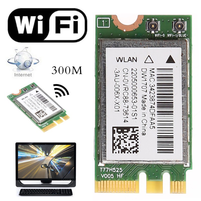 btsg 300M Wireless Bluetooth NGFF WIFI Card For Dell DW1707 VRC88 Qualcomm QCNFA335