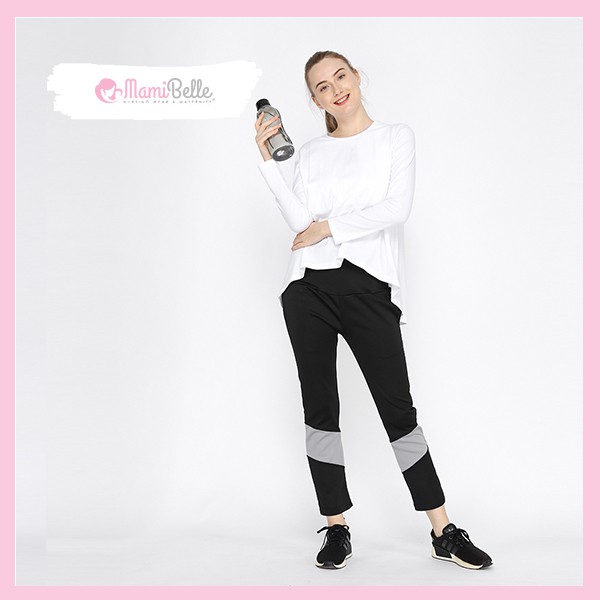 

Mamibelle Liz Blouse Hamil & Menyusui White Long Sleeve Activewear Premium