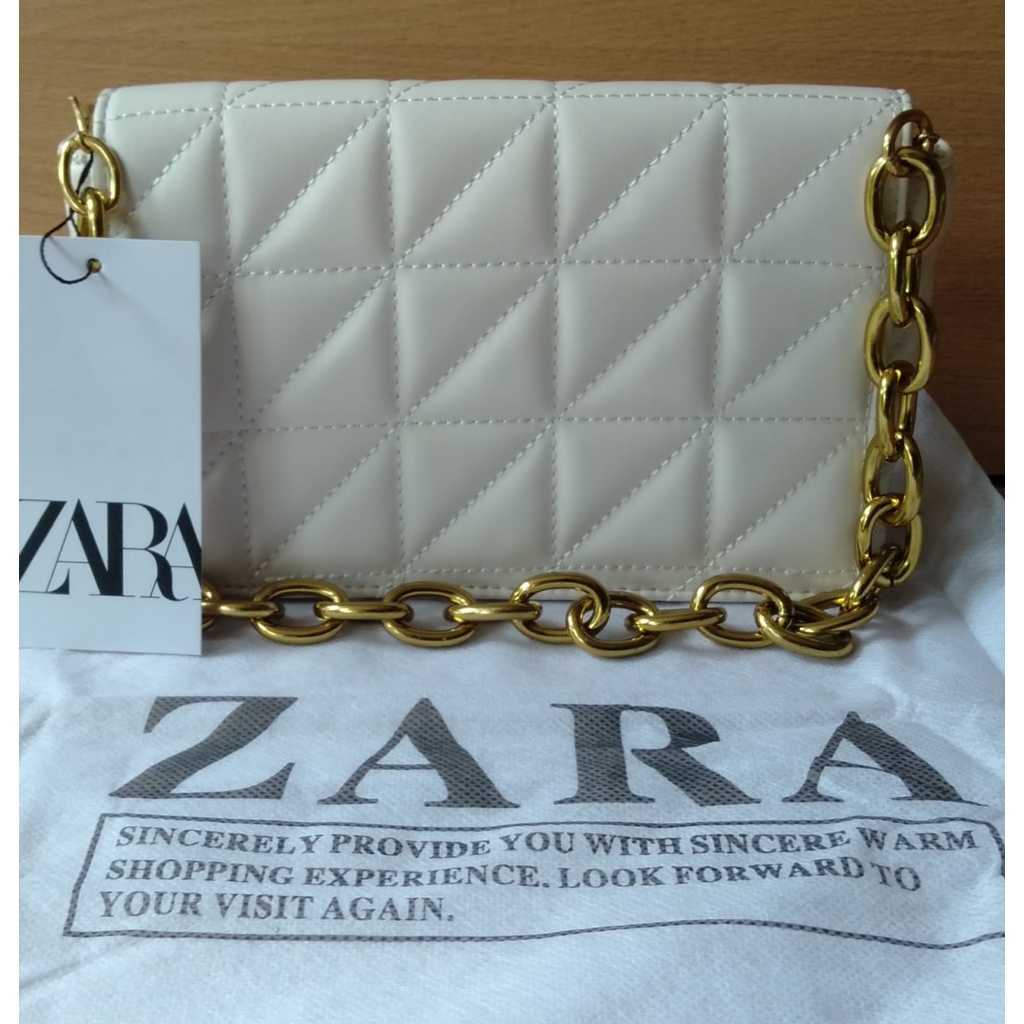 TAS WANITA ZARAA ZR QUILTED SHOULDER BAG TAS BAHU HAND BAG TALI RANTAI WITH CHAIN FASHION IMPORT PREMIUM #3165