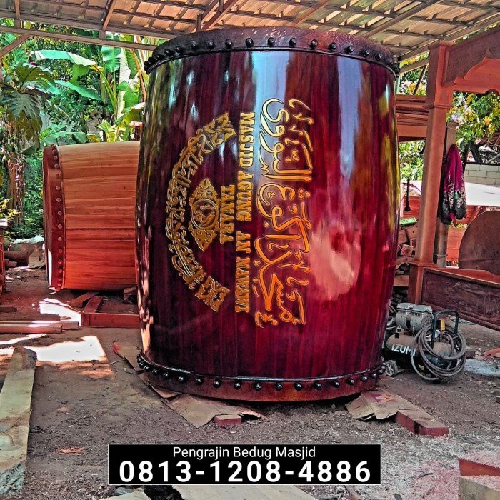 ( Bayar Setelah Besug Sampai Lokasi Anda ) Bedug Masjid Besar Beduk Masjid Kayu Jati Kulit Sapi Kuli