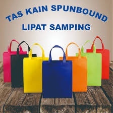 

goodie bag tas spunbond handle 25x35x8 lipat samping 65gsm ISI 12 PCS (1PACK)