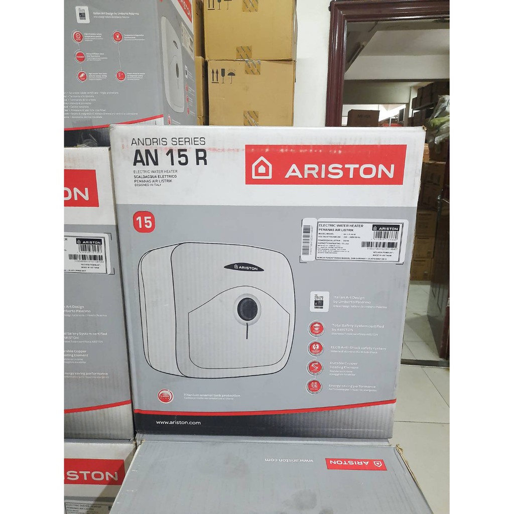 Ariston Water Heater Listrik 15 Liter 350W Pemanas Air Listrik AN 15R